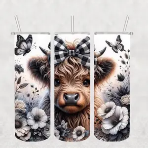 Cute highland cow 20 oz tumbler