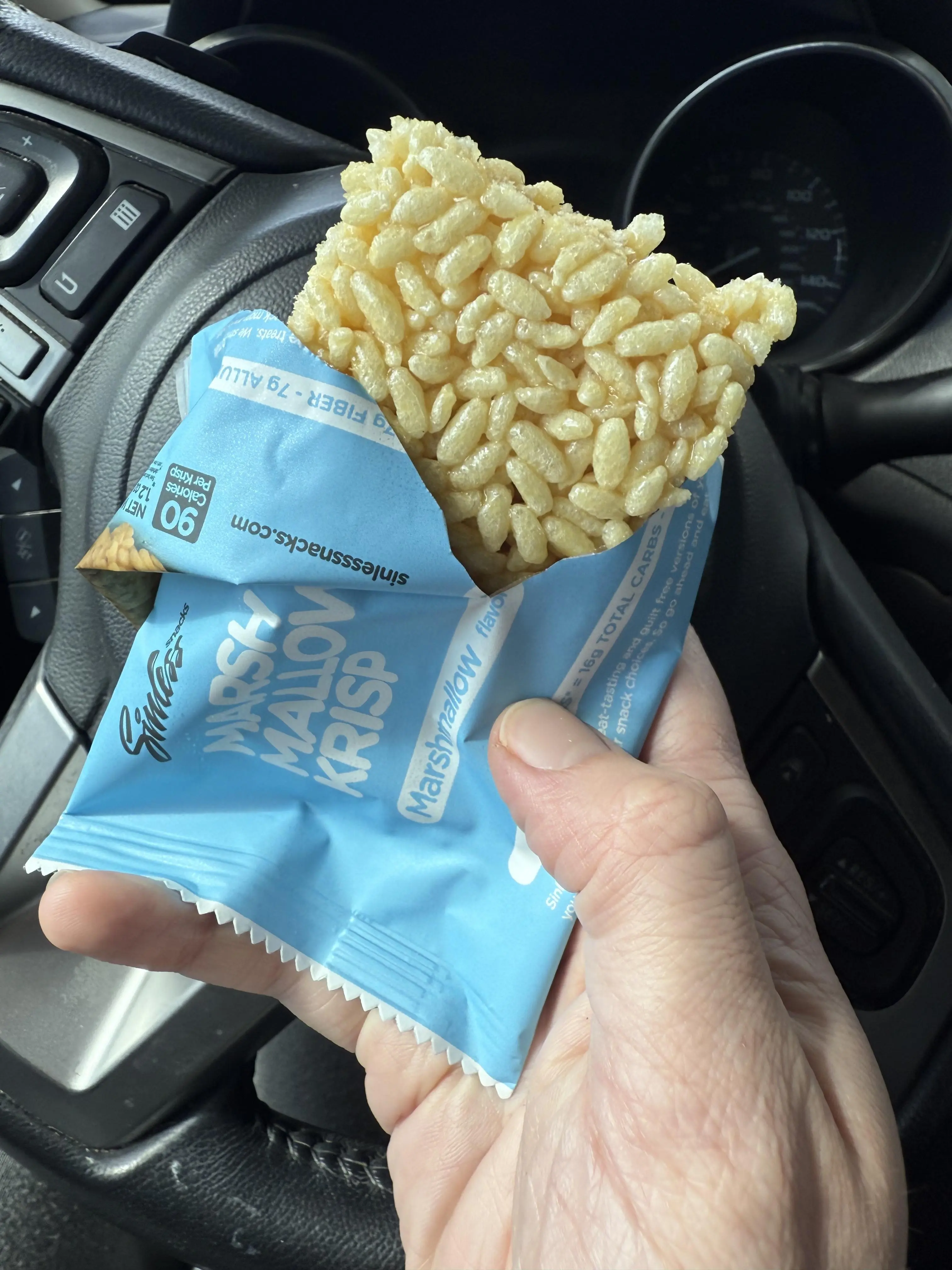 Sinless Snacks Marshmallow Krisp Allulose Nutrition Bar - High Protein Low Calorie, No Sugar, Gluten Free Keto Rice Crispy Treat with 10g Protein, 90 Cal, 2g Net Carbs, High Protein Low Calorie Nutrition Bars, No Sugar Nutrition Bars Natural Almond Milk P