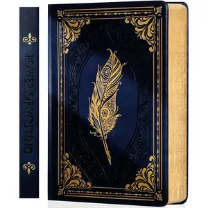 320 Pages Thick Hardcover Journaling Notebooks  Leather Journal for Women Men A5 College Ruled Journals for Writing with  Box, 5.7 x 8.3 in, Blue