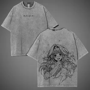 Kaoruko Waguri The Fragrant Flower Blooms with Dignity Oversized Washed Tee – Double Printed Heavy Cotton Shirt | Collector Drop