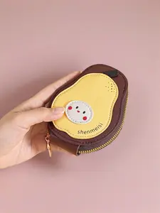 New fruit-flavored pear card holder, cute Chinese-style accordion card holder, multi-card slot ID holder, large-capacity card storage bag