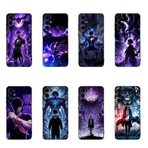 A-Anime S-Solo L-Leveling   Phone Case Black Silicone Soft  for iPhone 17, 16, 15, 14, 13, 12, 11 Pro Air Plus ProMax and Samsung S26-S20 Ultra Plus FE shock-absorbing phone cases, fashionable gift.