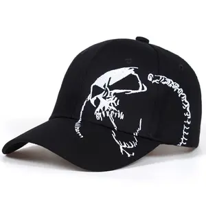 High-quality personalized skull embroidered fashion baseball cap for men and women, outdoor sports cap, sunshade hat