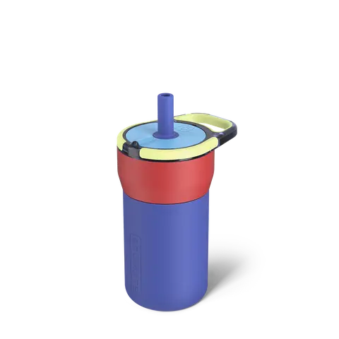 BrüMate Leap 12oz Kids Straw Tumbler | 100% Leakproof Prevents Spills | Silicone Sleeve Protects From Dents & Dings | Keeps Ice 24+ Hours | Cup Holder Friendly
