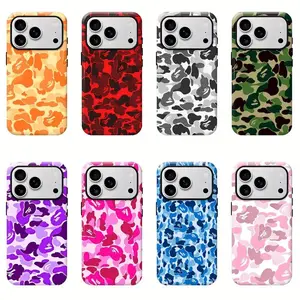 Bape Protective Camo Streetwear Phone CaseSuitable for iPhone 17/16/15/14/13/12/11 ProMax/Plus,Impact Resistant Hard Case with ImpactDispersion Technology & Flexible Rubber LinerGlossy Finish UV Protected 2-Piece Design