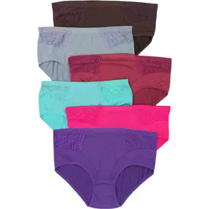 ToBeInStyle Women's Multi-Pack Of Plus Size Floral Deisgn Bikini Briefs Sizes 2XL To 5XL