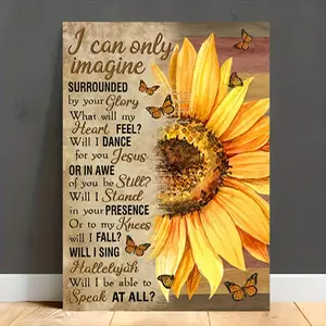 1 Piece Wooden Frame Farmhouse Style Sunflower Inspirational Quote Canvas Painting Living Room Bedroom Bathroom Office Home Decor Country Style Watercolor Sunflower and Monarch Butterfly Canvas Print Ready to Hang Gift Wrapped Canvas