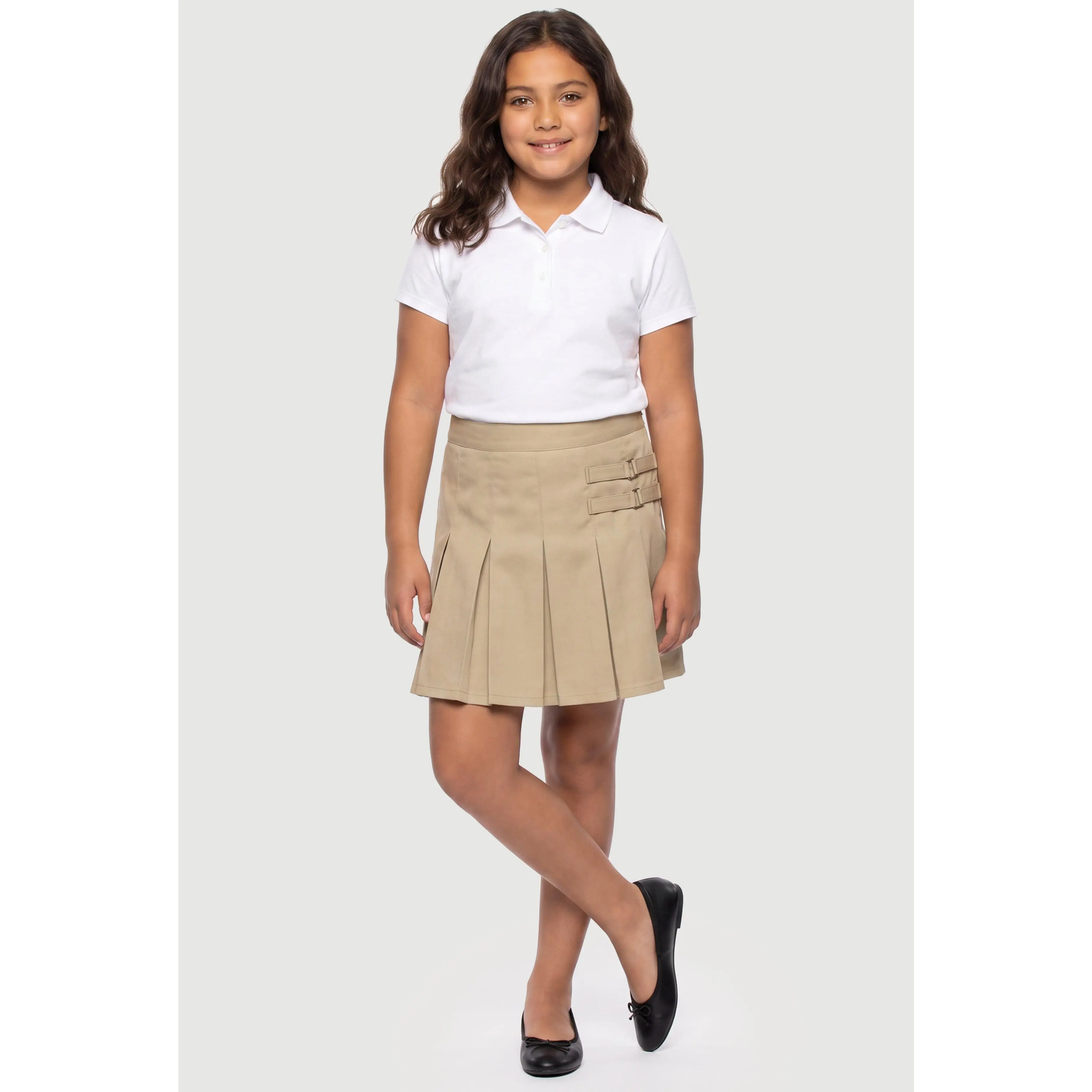 French Toast Girls Plus Size 10.5-20.5 Double Buckle Pleated Skort