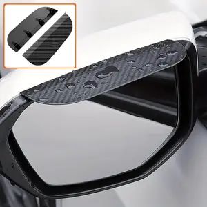 1 Pair of Car Rain Eyebrows Car Rearview Mirrors Rain Covers Sun Visors Carbon Fiber Texture Suitable For Most Cars