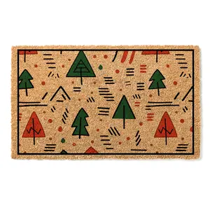 Christmas Tree Doormat , Outdoor Holiday Welcome Mat , Festive Front Porch Decor , Holiday Tree Doormat , Christmas Outdoor Welcome Mat , Winter Porch Entry Mat , Christmas Porch Doormat , Holiday Tree Front Door Mat , Holiday Entry Mat