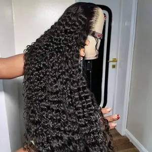 Bling Hair 13x4 Lace Frontal Wigs Human Hair Kinky Curly Frontal Wig Deep Wave 13x6 Lace Front Wigs Pre Plucked For Women Natural Black Color