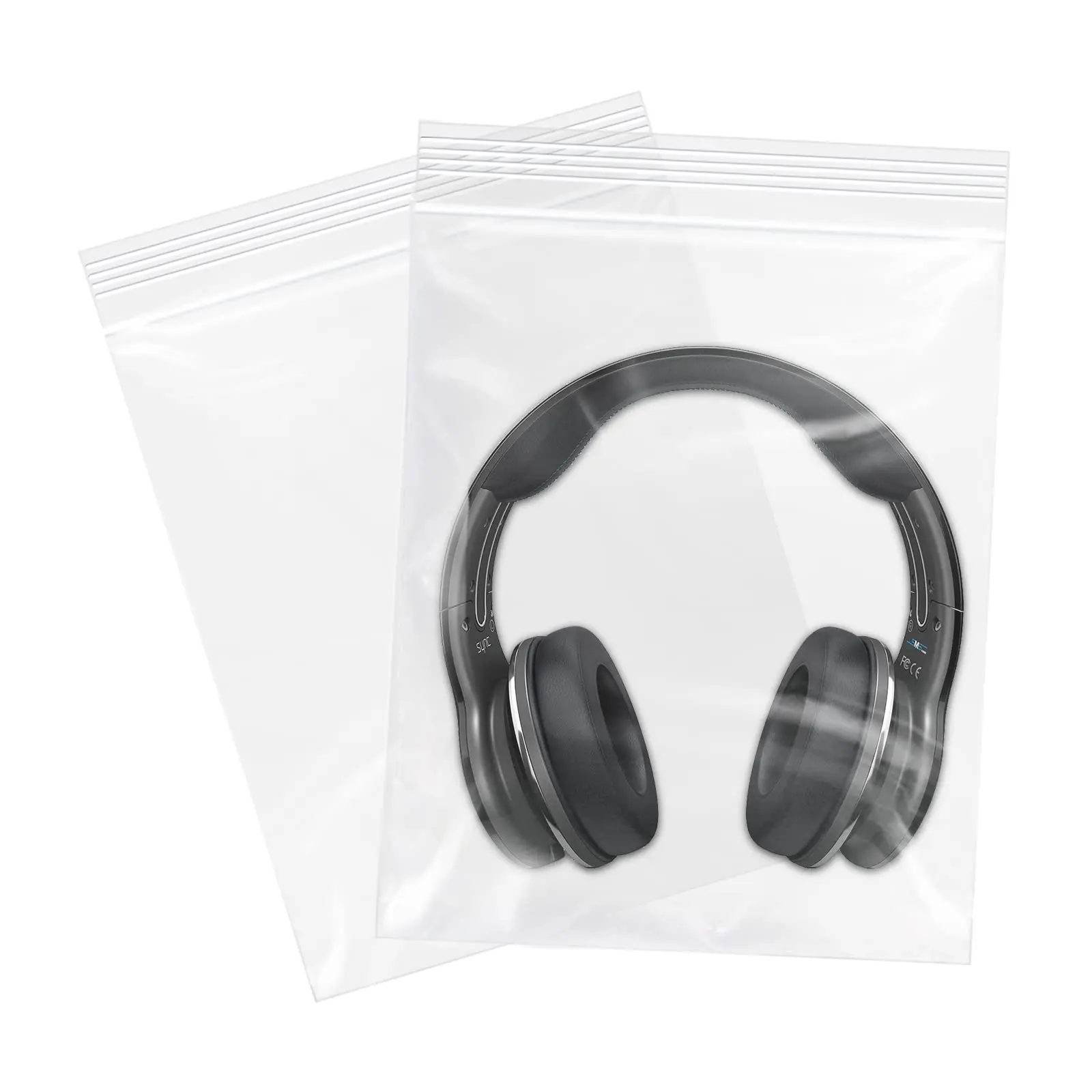 13" X 15"(200 Count) Large Zip Poly Bags - Clear Plastic Reclosable Storage Zipper 2 Mil For Clothing  T-shirts Pants