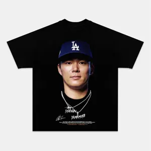 Vintage Yoshinobu Tee Yamamoto Doodgers Big Face T-Shirt: Champions Tribute,Baseball 90s Retro Graphic Tee For Youth & Adult,Baseball Game Day Shirt