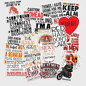 Sticker Pack 20 pcs Redhead Pride Stickers, Ginger Hair Humor Vinyl Decals