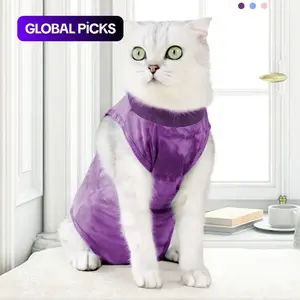 Breathable Cat Surgical Recovery Set, Cat Jumpsuit for Post Surgery, E-neck Replacement Anti Licking Wound Recovery Set #GLOBAL PICKS