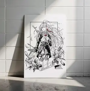 Vladilena Milizé “Handler One” Poster – 86 Eighty-Six Anime Minimalist Line Art Wall Art, Elegant Military Girl Aesthetic (Poster Only, No Frame) Decoration Artistic