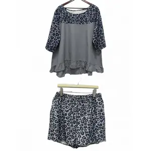 Plus Size Leopard Print Lounge 2 Piece Set for Women -Lightweight Fabric, Elastic Waistband, Stylish Loose Fit Shirt & Shorts, Curvy Fit, Casual Comfortable Loungewear