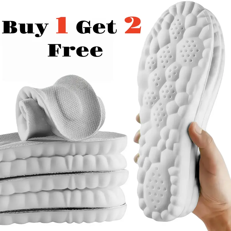 Comfy Insole - Extra Large 4D Cloud Foam Unisex Athletic Shock-Absorbing Insoles, Elastic Arch Support, Anti-Fatigue Blank Trim Cushions, Arch Strain Relief, Cut Down All-Day Fatigue, Universal Fit, Buy 1 Get 2 Free, Daily Outdoor Use