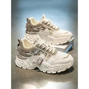 Men’s breathable mesh sneakers, youth sports casual thick-soled shoes, soft-bottom dad shoes, comfortable and stylish footwear, breathable walking sneakers