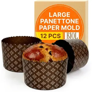 25 oz Easter Bread Paper Molds for Baking 700 gr Large Panettone Paper Mold 12 Pack Non Stick Kulich Paska