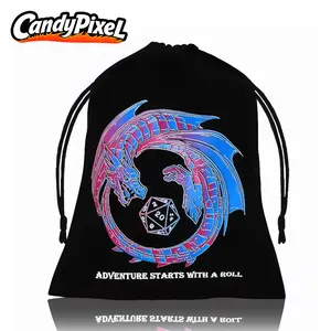 1PCS purple dragon pattern velvet storage bag, suitable for MTG game storage, dice storage, and the best choice for holiday gifts.