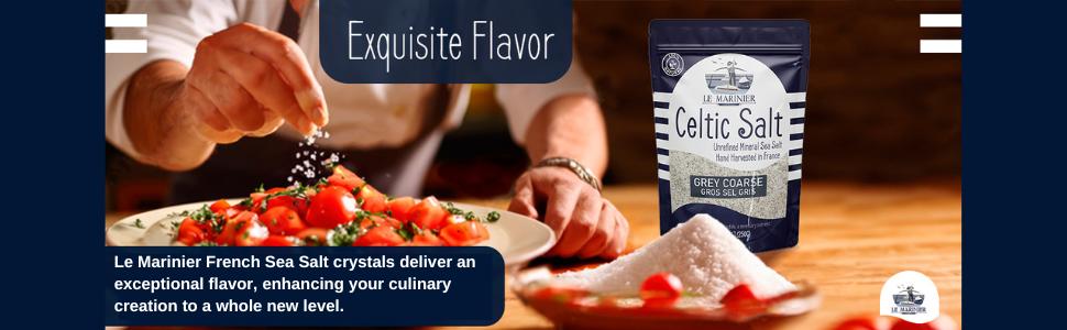 Le Marinier Celtic Salt Organic Grey Coarse, 1.1lb - 18oz. Mineral Rich 100% Natural and Unrefined French Sea Salt Organic. Hand Harvested Mineral Sea Salt, Sel Gris (1.1lb Grey Coarse)