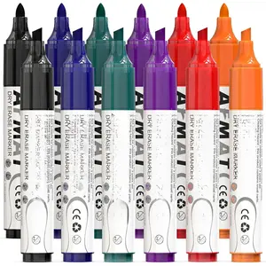 Dry Erase Markers, 12-Count Whiteboard Markers, 1,100 Meters Writing Distance, Low Odor White Board Markers for Teacher Office Classroom (6  Tip + 6 Chisel Tip)