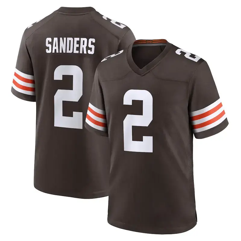 Football Jersey for Men #2 Sanders Print Short Sleeve Gameday Apparel, Classic Retro Sports Jersey
