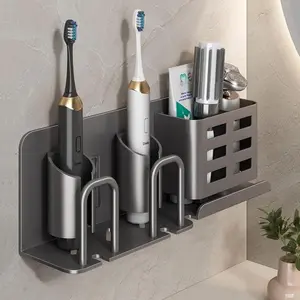 Wall-mounted toothbrush holder, toothbrush and toothpaste holder, shower shaving kit holder (without cup type), suitable for bathrooms