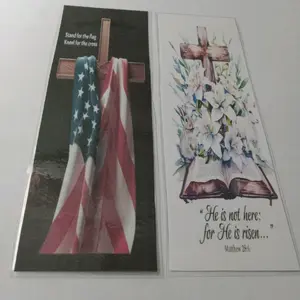 Homemade Double Sided Easter/Flag Laminated Bookmark - Crafted for Easter, Ideal for Marking Pages, Unique Design