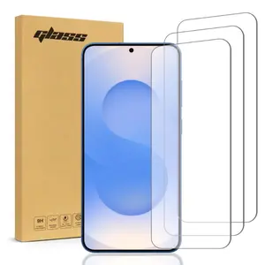 For Galaxy S25 Edge Tempered Glass Screen Protector 3 Pack 2.5D Crystal Clear Anti-Scratch Bubble-Free 9H Hardness Easy Install