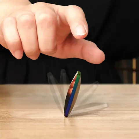 Kinetic Desk Toy - Colorful Rotary Office Decompression Toy, Spinning Flip Tabletop Fidget for Adults, Stress Relief Aid and Sensory Fidget Gift for ADHD Anxiety, Portable Decorative Skill Toy