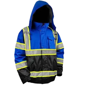 High Visibility Hoodie For Men Reflective Safety Jacket Zipper Men'S/Women'S Construction Work Safety Insulated Parka