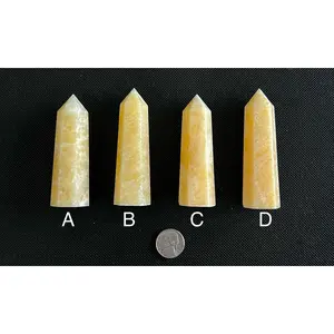 Peach Calcite Tower Natural Crystal (1pc)