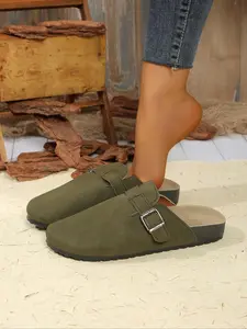 Women's Fashionable Plain Color Slippers, Casual Comfortable Flat Slippers for Indoor & Outdoor Wear, Trendy All-match Slippers for Daily Wear