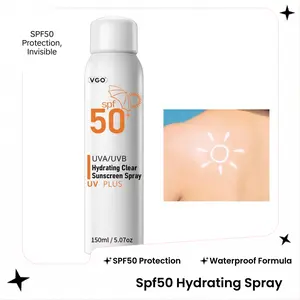 VGO Hydrating Facial Sunscreen Spray, SPF50+ Protection, Invisible Film, Waterproof, Suitable for All Skin Types, Adult Skincare Sun Care Product, Adults