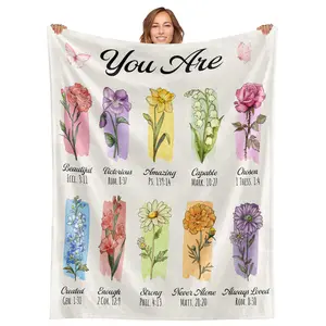 Christian Gifts for Women Faith - Soft Fleece Throw Blanket in - Religious Inspirational Birthday Catholic Spiritual Baptism Gifts for Women Faith Mom, Christian Prayer Scripture Blankets