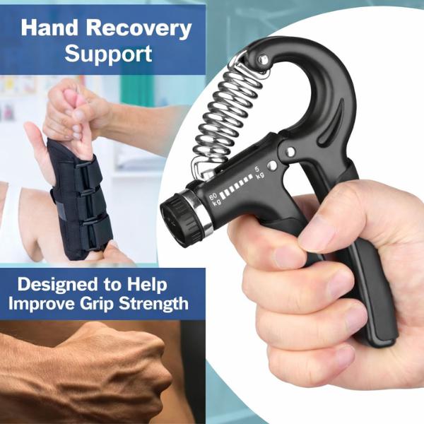 Adjustable Grip Strength Trainer Hand Exerciser 11-132 Lbs (5-60kg)1 Pack