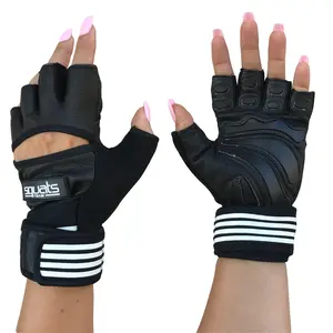 SQUATS TEAM ProGrip Fitness Gloves Genuine Leather Enhanced Grip Wrist Support Foam Padding Integrated Towels Neoprene Straps All Seasons