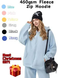 Light&Free 450gsm Fleece Zip-Up Hoodie Set for Women Simple Design Comfortable Stylish Everyday Use Blue Color Fashionable Hoodie Minimalist Everyday Wear Loose Fleece Pullover Shirt Astrology Apparel Thin Casual electric  blue  hoodie  brandy Unisex Over