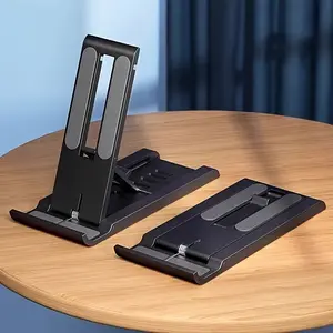 Adjustable folding tablet and mobile phone stand, suitable for devices ranging from 11.68 to 32.77 centimeters, made of PVC material, with 6 height settings, suitable for Kindle, Switch and live streaming desktop stands.