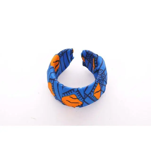 Blue Orange African Print Bangle-DPBG3034