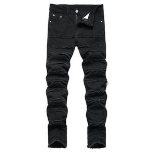 JUNBAOSS 2026 Fashion Mens Slim Fit Stretch Jeans Ripped Skinny Jeans for Men, Distressed Straight Leg Casual Comfort Flex Waist Denim Pants, Menswear Classic Street Style Cotton Fabric Jean Natural Hipster Personalized Stylish Trouser Jeans with Pockets