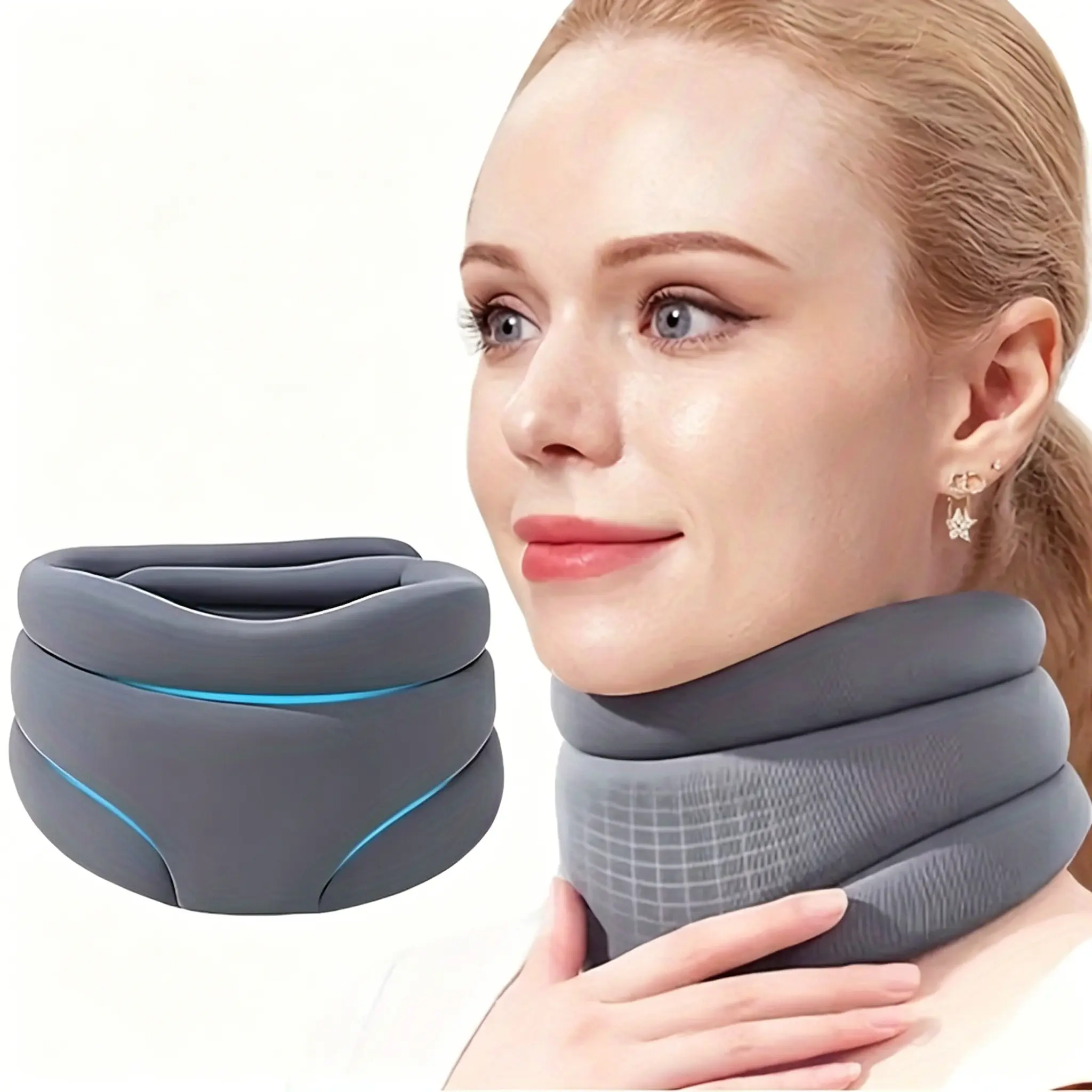 Adjustable Neck Support Brace, Comfortable Cervical Collar for Neck Pain Relief, Lightweight & Breathable, Ideal for Desk Workers & Drivers