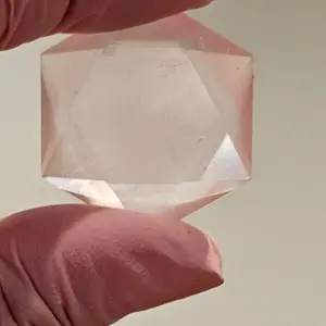 Natural Starlight Rose Quartz Faceted Hexagon, Beautiful Collectors Piece for Home Decor or Jewelry Making