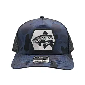 Trout Fishing, Richardson 112 P5P Duck Camo Snapback Adjustable Hat