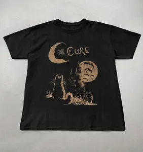 The Cure Cat Tee, 90s Alt Indie Rock, Unisex shirt, Music Gifts, Cat Lover gifts, the cure fan gifts, band tee, the cure graphic tee