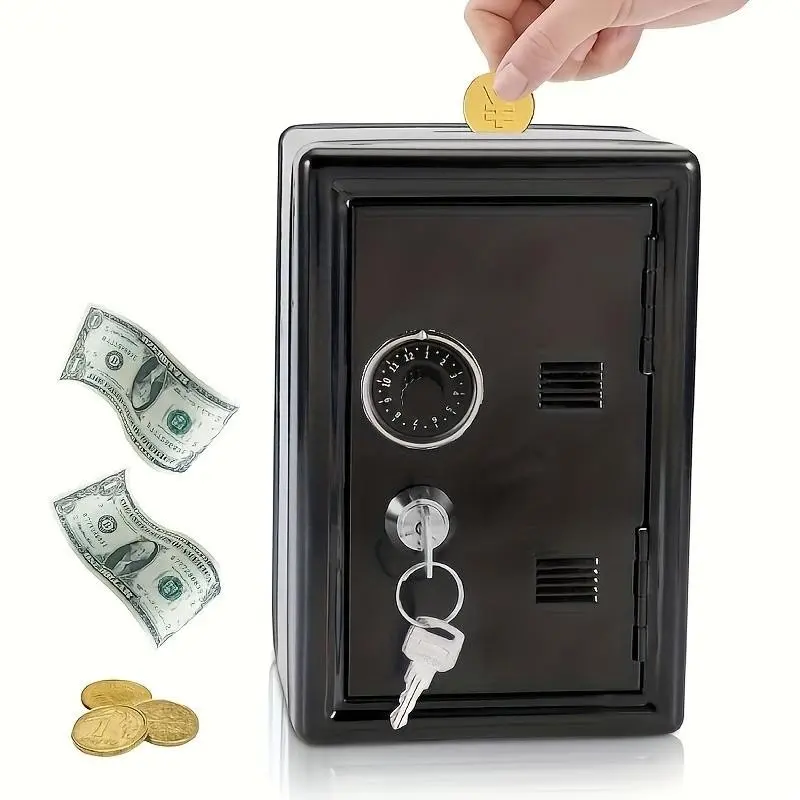 Dual Key Safe Box, Large Capacity Security Box with Double Lock Mechanism, Compact Floor/desktop Safe for Home Office Business, Mechanical Safe Box, Anti Theft Safes, Money Safe Box, Money Safe For Cash, Safe Storage