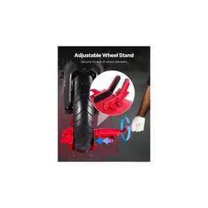 VEVOR Motorcycle Lift Table, 1500lbs Weight Capacity, Pneumatic Motorcycle Jack, 8.6-31 in Height Range, Heavy Duty Bike Repair Stand with Removable Workbench, Repair Platform for ATVs, Dirt Bike