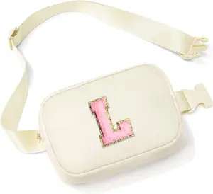 Birthday Gifts for 4 5 6 7 8 9 10 11 12 13 14 Year Old Girls - Initial Fanny Pack Belt Bag Purse for Girls Teens Daughter Sister, Personalized Trendy Stuff for Teen Girl Kids | Beige L